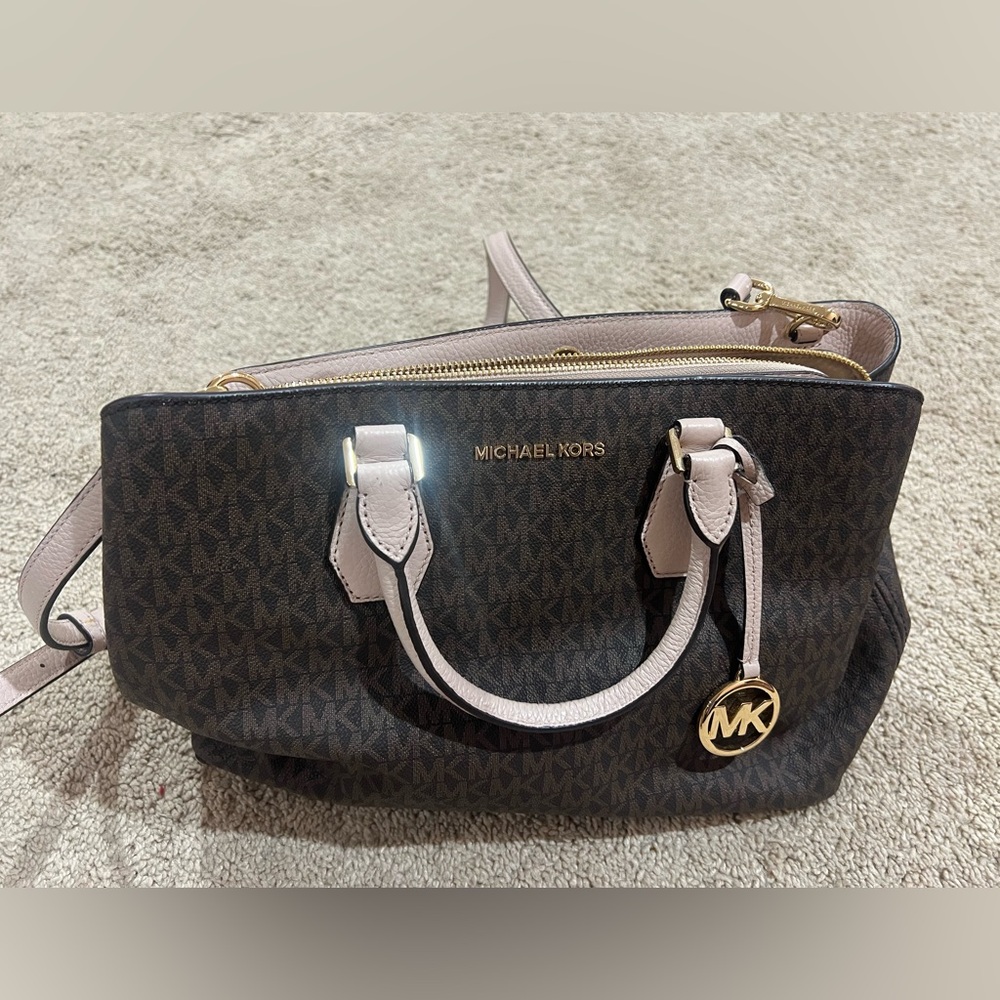 Michael Kors Black and Cream Satchel